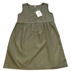 Miaoyige‎ Short Sundress Women's Size M Green Sleeveless Casual Button Front